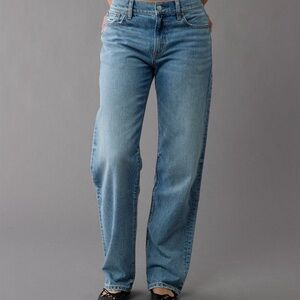 American Eagle Outfitters Light Blue Wide-Leg Jeans